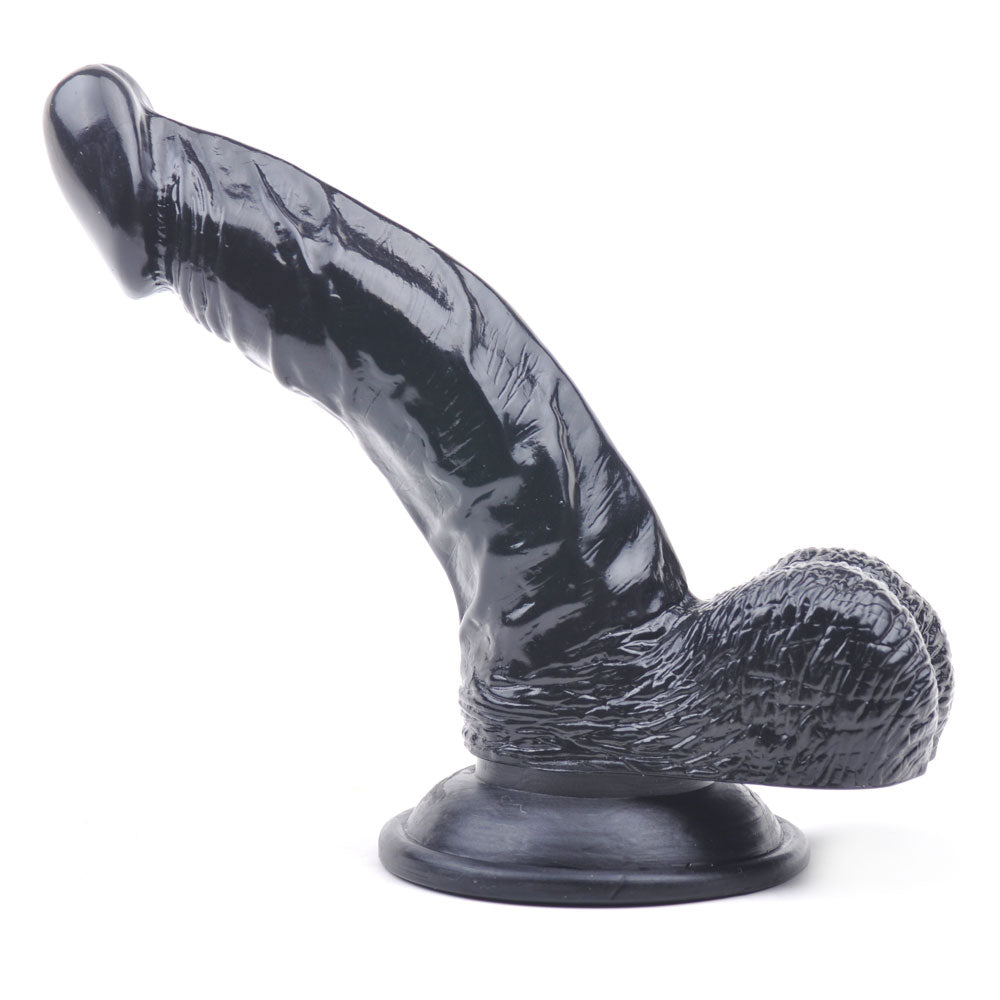 NutBustersXXX Sex Toys 6.5 Inch  Black Curved Daddy Dildo Suction Base 