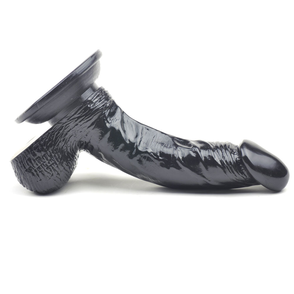NutBustersXXX Sex Toys 6.5 Inch  Black Curved Daddy Dildo Suction Base 