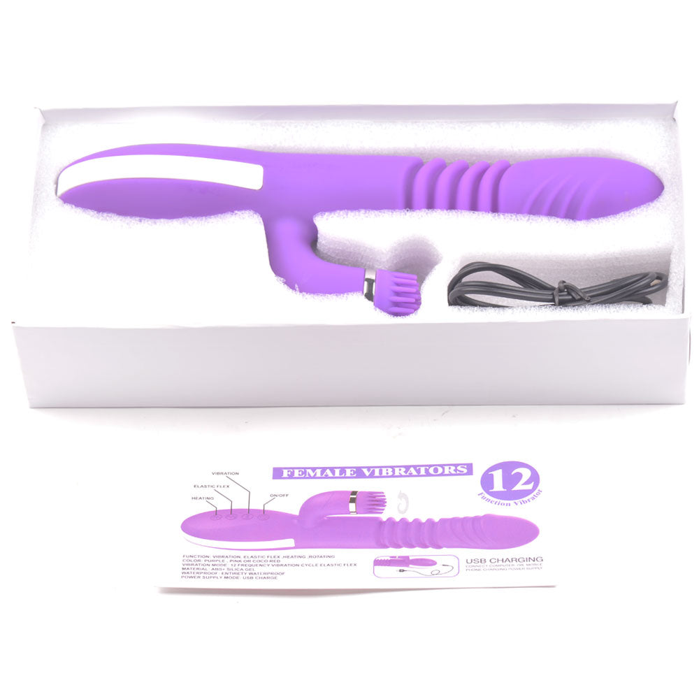 NutBustersXXX Sex Toys Rotating and Heating Vibrator Rechargeable waterproof clit vibrator dildo purple